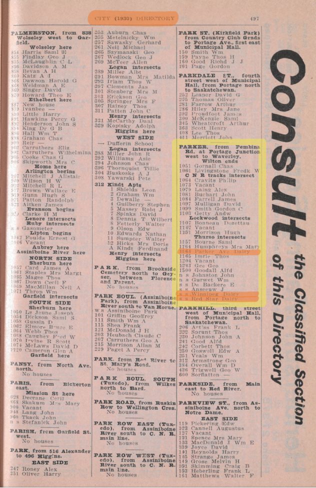 1930 Henderson’s Winnipeg City Directory
