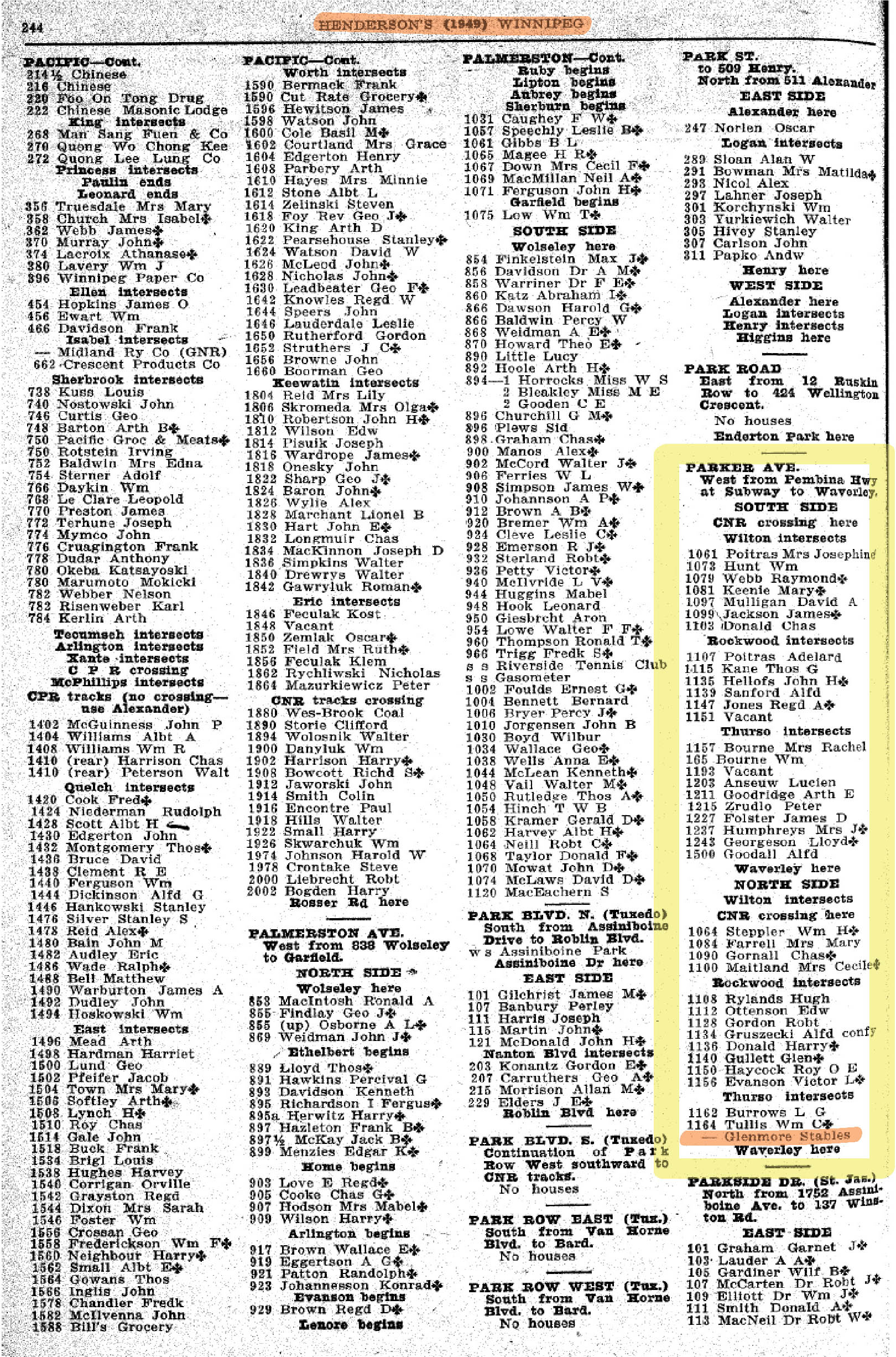1949 Henderson’s Winnipeg City Directory