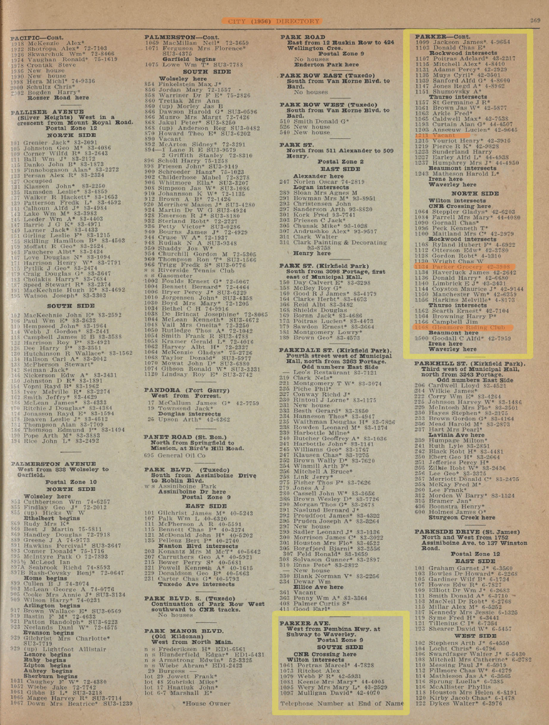 1956 Henderson’s Winnipeg City Directory